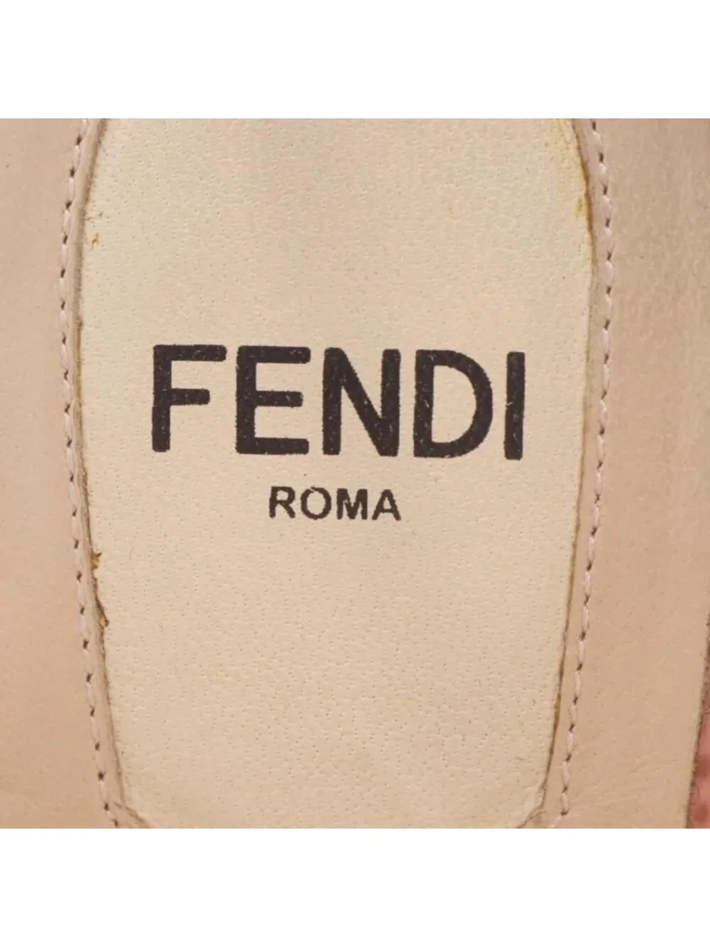 Fendi Rocker Bug Sandals Shoes Black Pink Beige Studded Pin Heels High 36